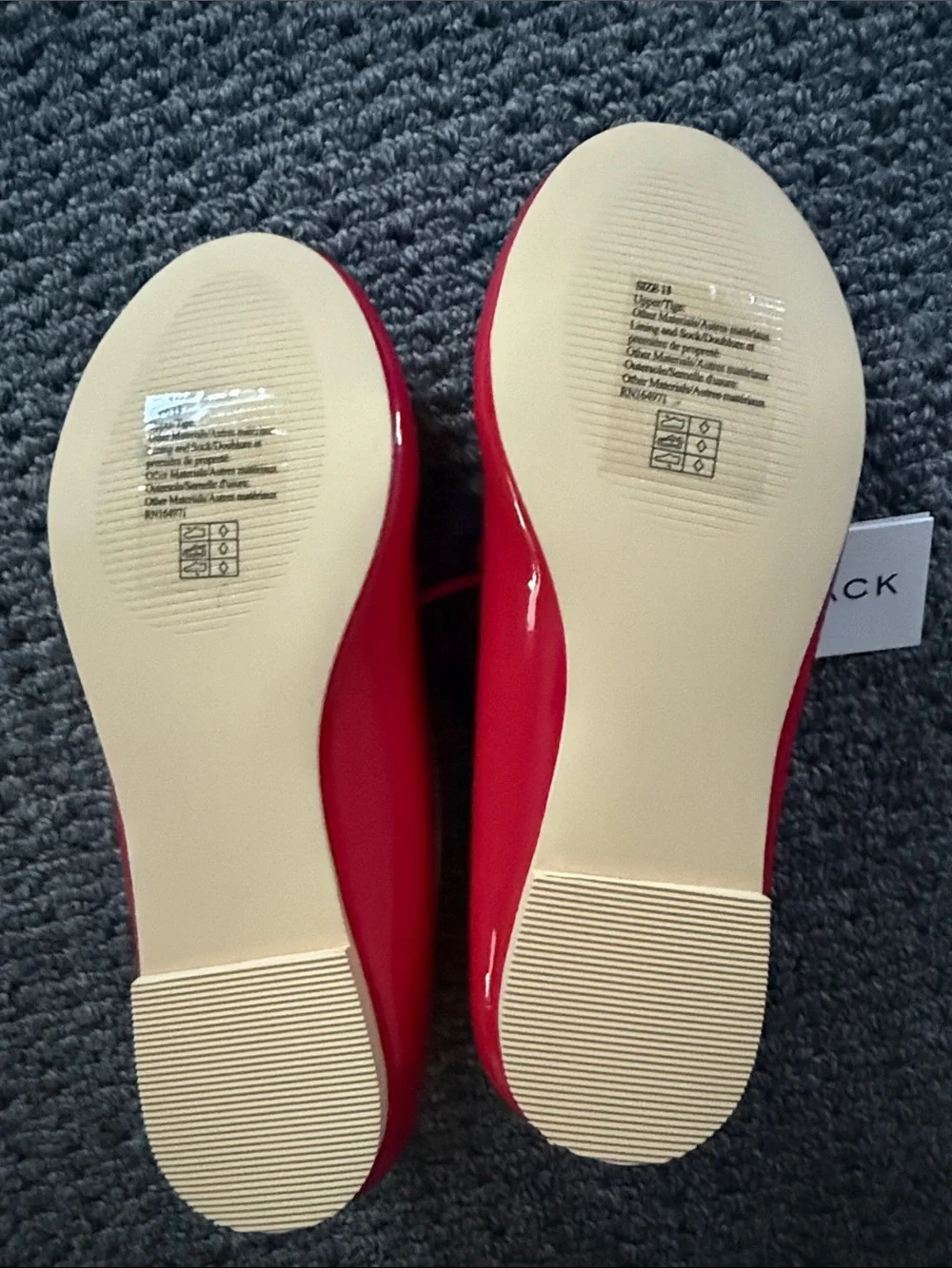 Janie and Jack girls Patent Bow Maraschino red ballet flat 13 NWT